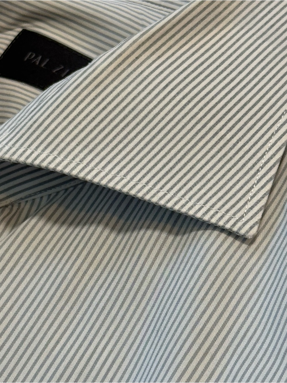 PAL ZILERI Light gray and White Striped Men’s Dress Shirt